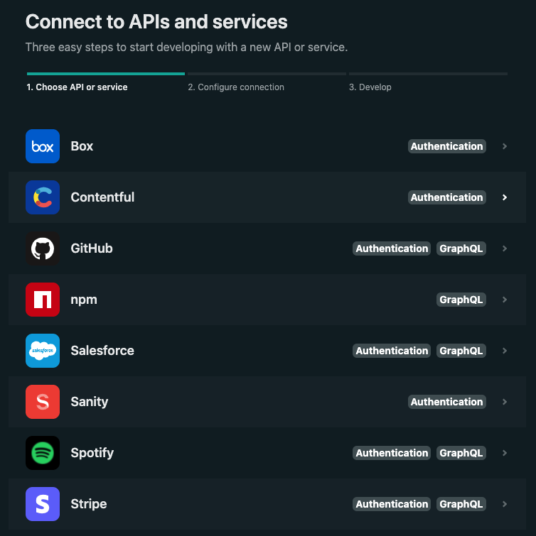 Netlify Graph Dashboard